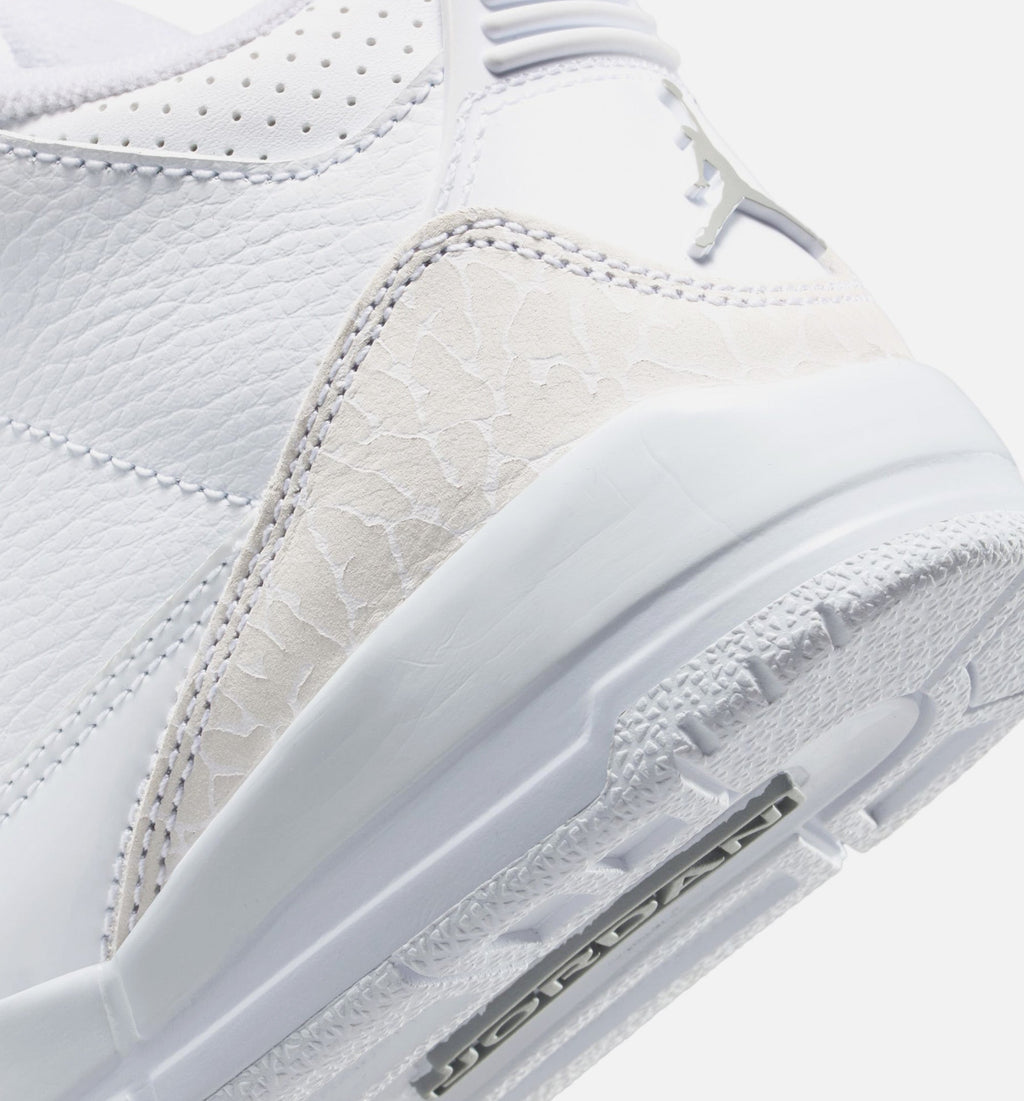 Air Jordan 3 Retro White & Metallic Silver Preschool Shoe - White/Metallic Silver