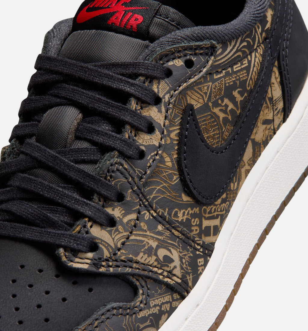 Air Jordan 1 Retro Low OG Laser Grade School Shoes - Black/Varsity Red/Summit White