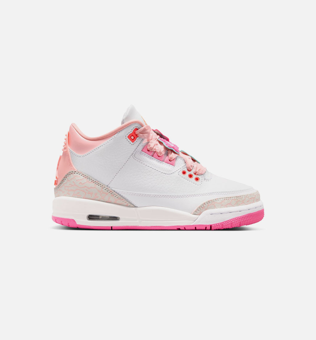 Air Jordan 3 Retro Spring Flowers Grade School Shoe - Pearl Pink/Pink Bloom/Pink Glow/Hyper Orange