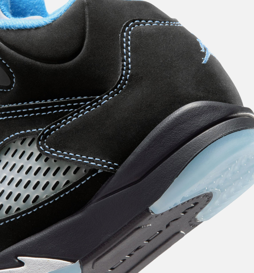 Air Jordan 5 Retro Black Carolina Preschool Lifestyle Shoe - Black/University Blue/White