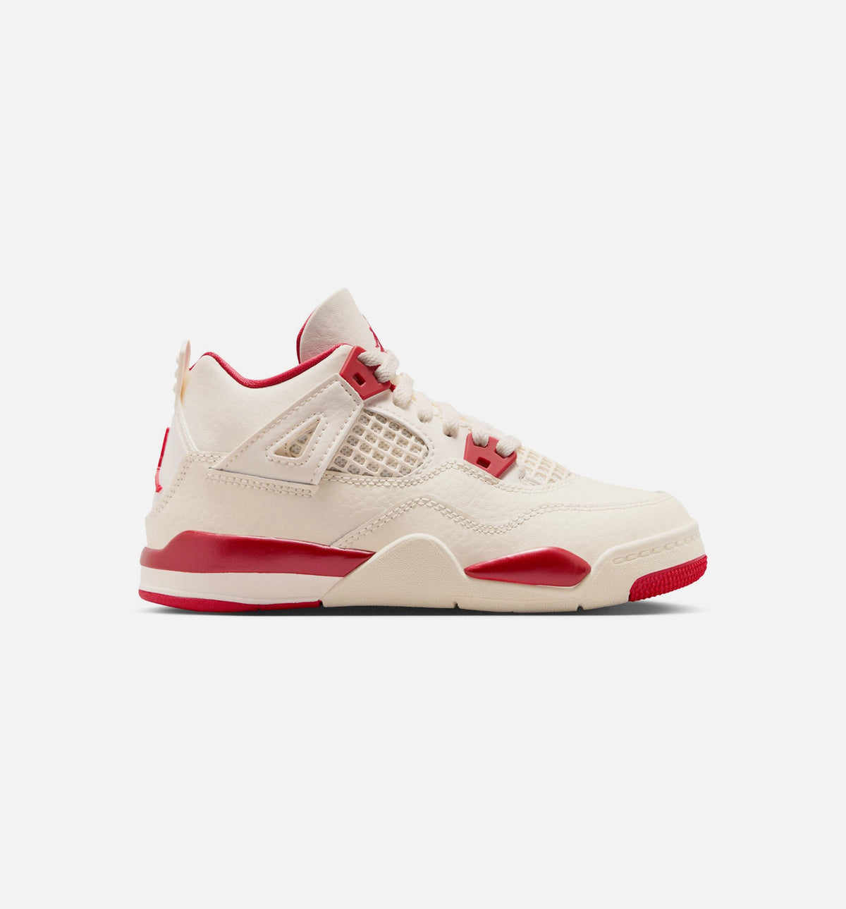 Air Jordan 4 Retro Valentine's Day Preschool Lifestyle Shoe - Pale Ivory/Sierra Red/Tough Red