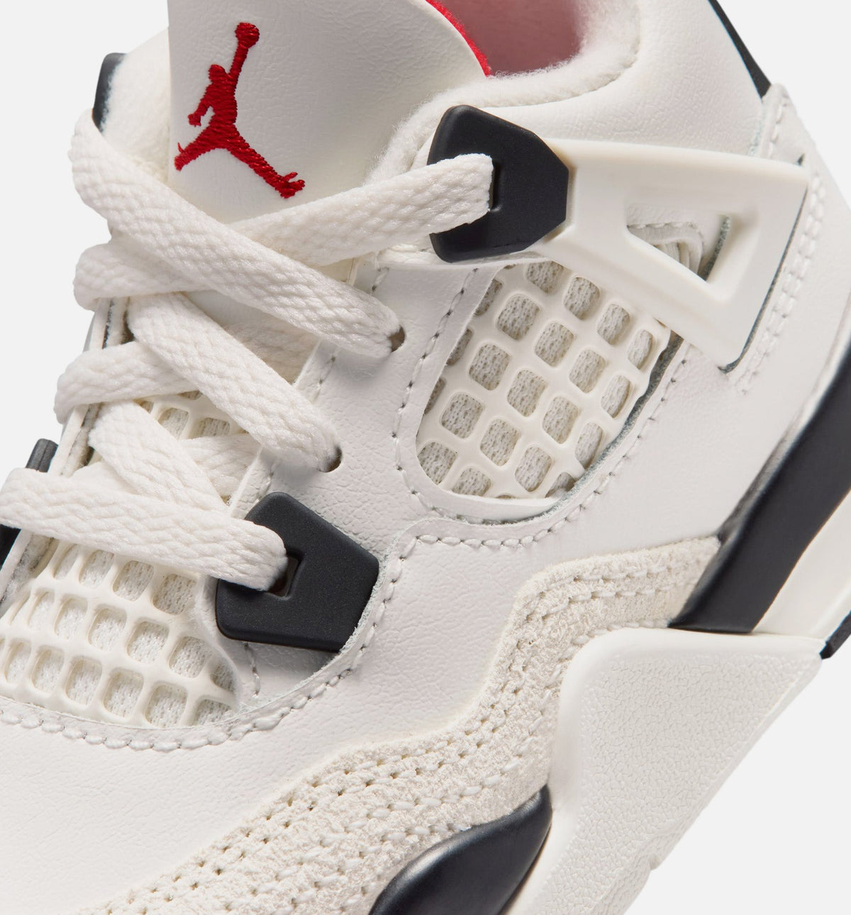 Air Jordan 4 Retro Flight Club Infant & Toddler Lifestyle Shoe - Sail/Black/University Red