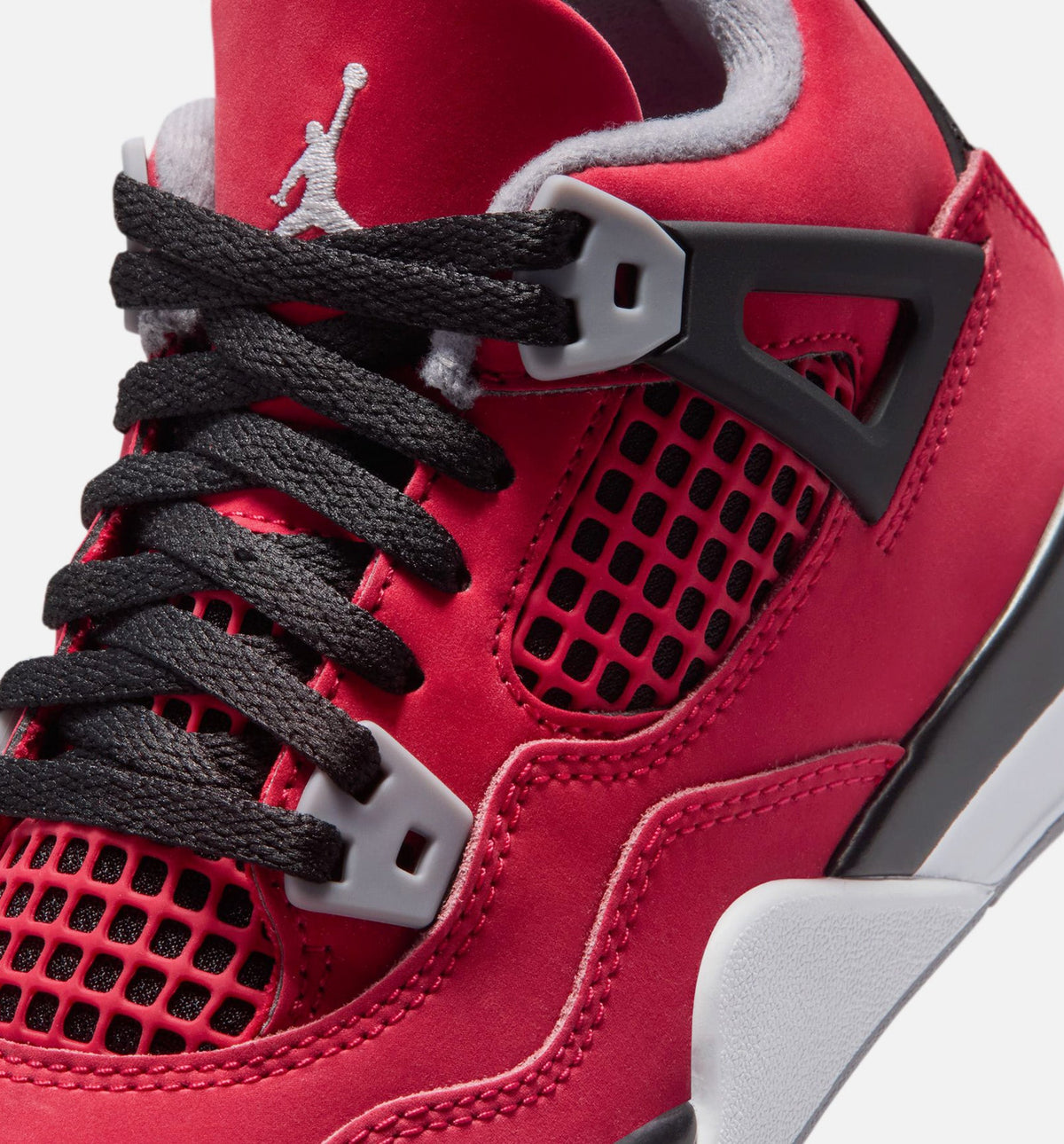Air Jordan 4 Retro Toro Bravo Preschool Lifestyle Shoe - Fire Red/White/Black/Cement Grey