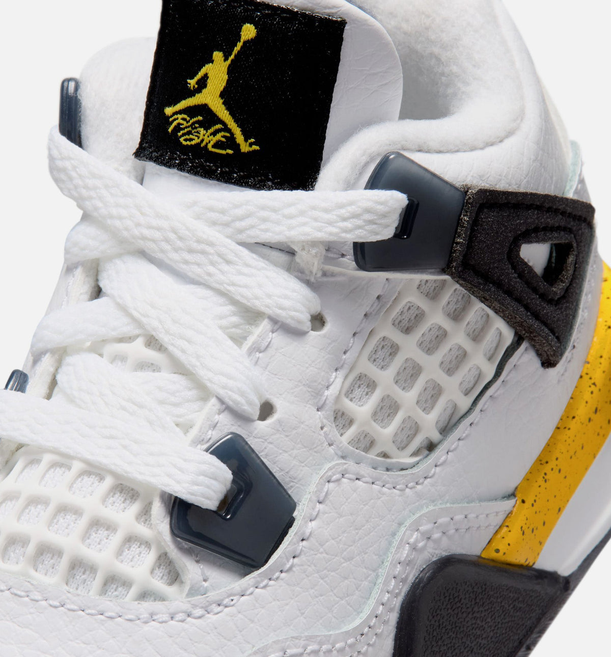Air Jordan 4 Retro Rare Air Tour Yellow Infant & Toddler Lifestyle Shoe - White/Dark Blue Grey/Black/Tour Yellow