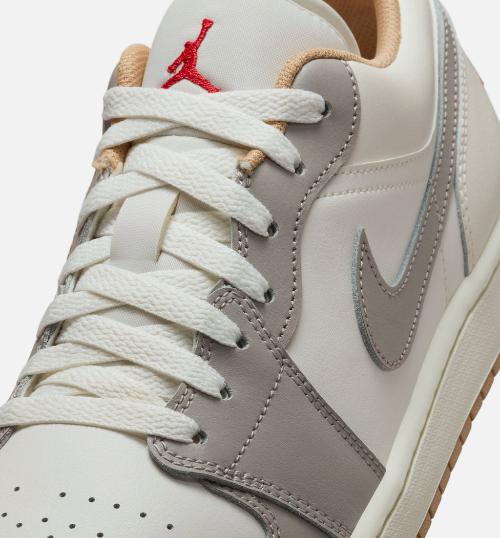 Air Jordan 1 Low Men's Shoes - Sail/Fire Red/College Grey/Hemp