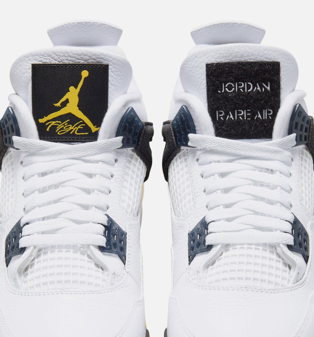 Air Jordan 4 Retro Rare Air Tour Yellow Men's Lifestyle Shoe - White/Dark Blue Grey/Black/Tour Yellow
