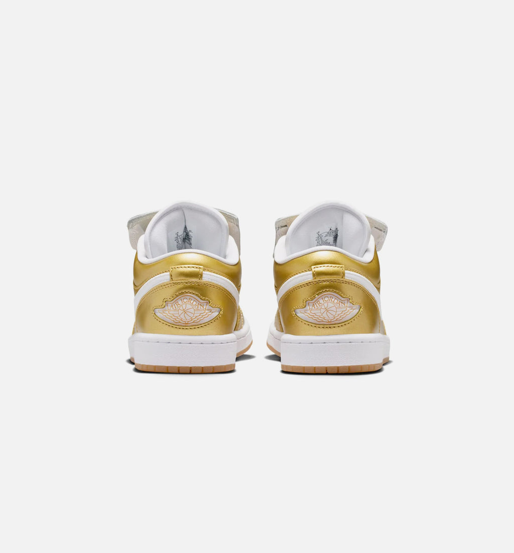 Air Jordan 1 Low Women's Lifestyle Shoe - Gold/White/Gum Yellow