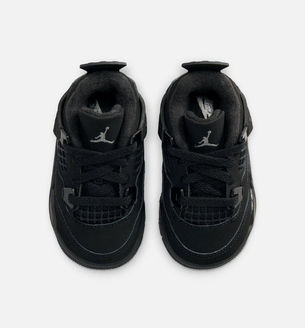 Air Jordan 4 Retro Black Cat Infant & Toddler Shoe - Black/Black/Light Graphite