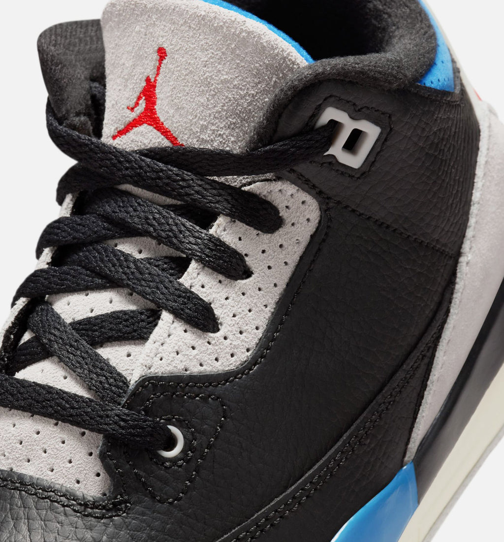 Air Jordan 3 Retro OG Rare Air Preschool Shoe - Black/Chile Red/Neutral Grey