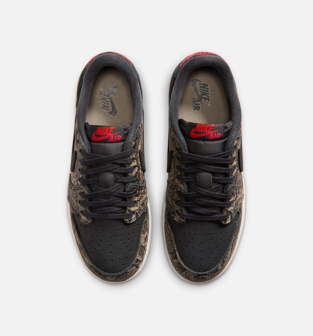 Air Jordan 1 Retro Low OG Laser Grade School Shoes - Black/Varsity Red/Summit White