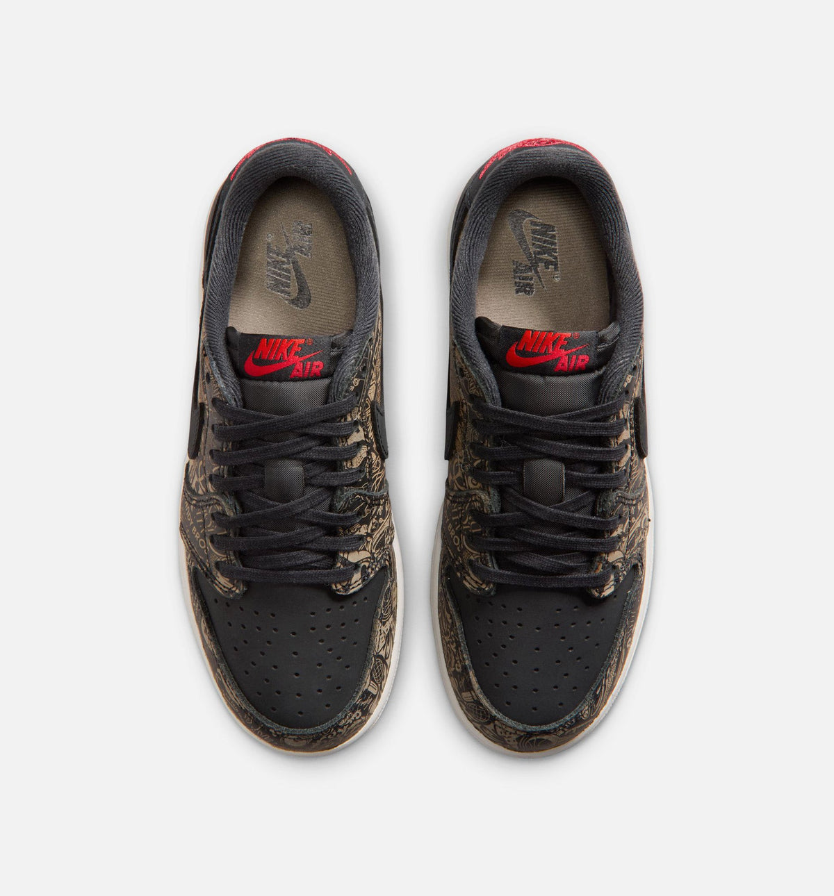 Air Jordan 1 Retro Low OG Laser Grade School Shoes - Black/Varsity Red/Summit White