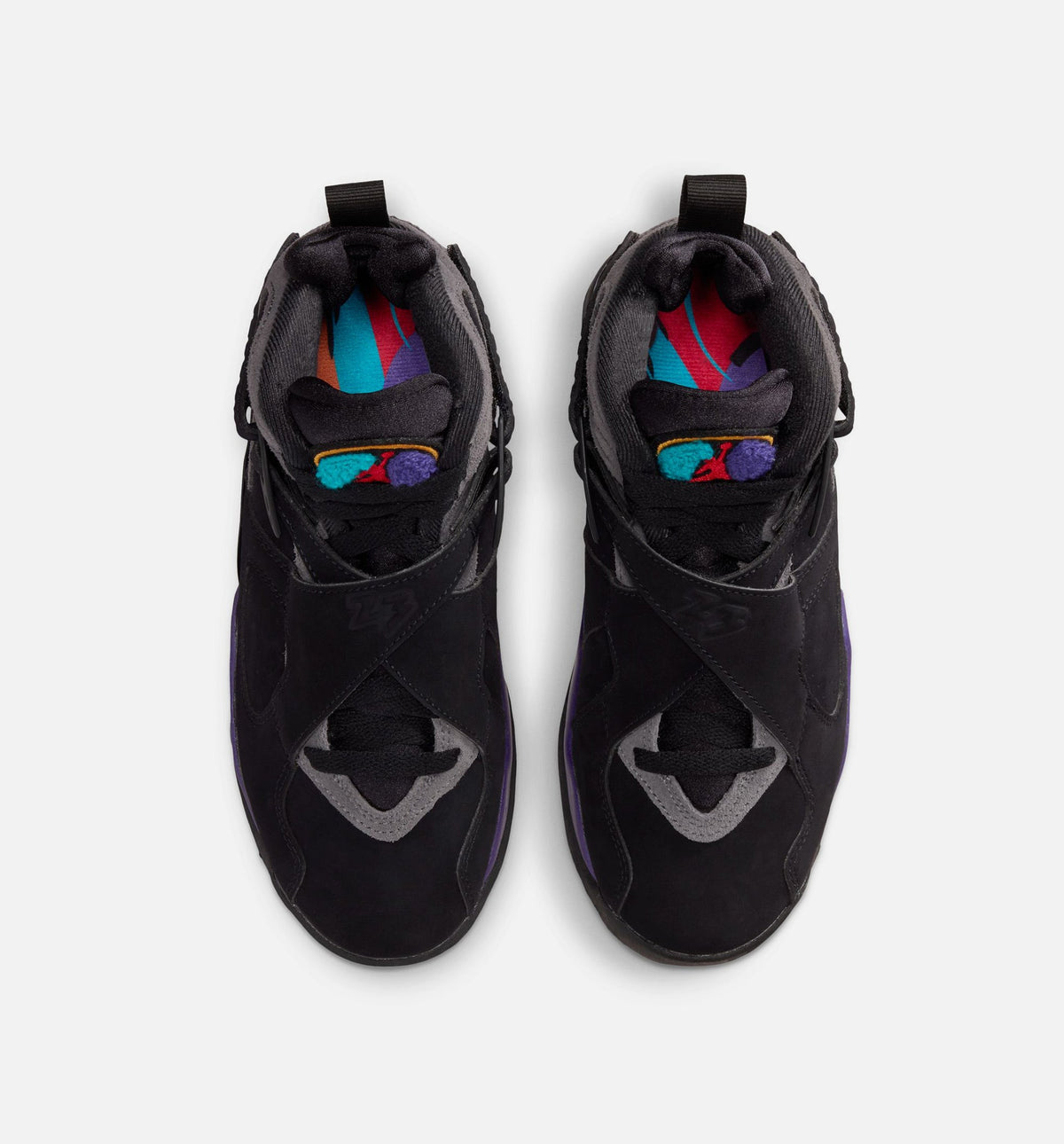 Air Jordan 8 Retro Aqua Grade School Lifestyle Shoe - Black/Multi-Color/Bright Concord/Multi-Color
