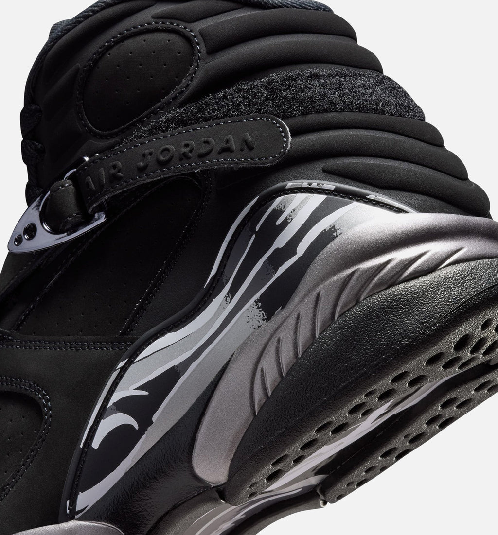 Air Jordan 8 Retro Chrome Black and Light Graphite Men's Lifestyle Shoe - Black/White/Light Graphite