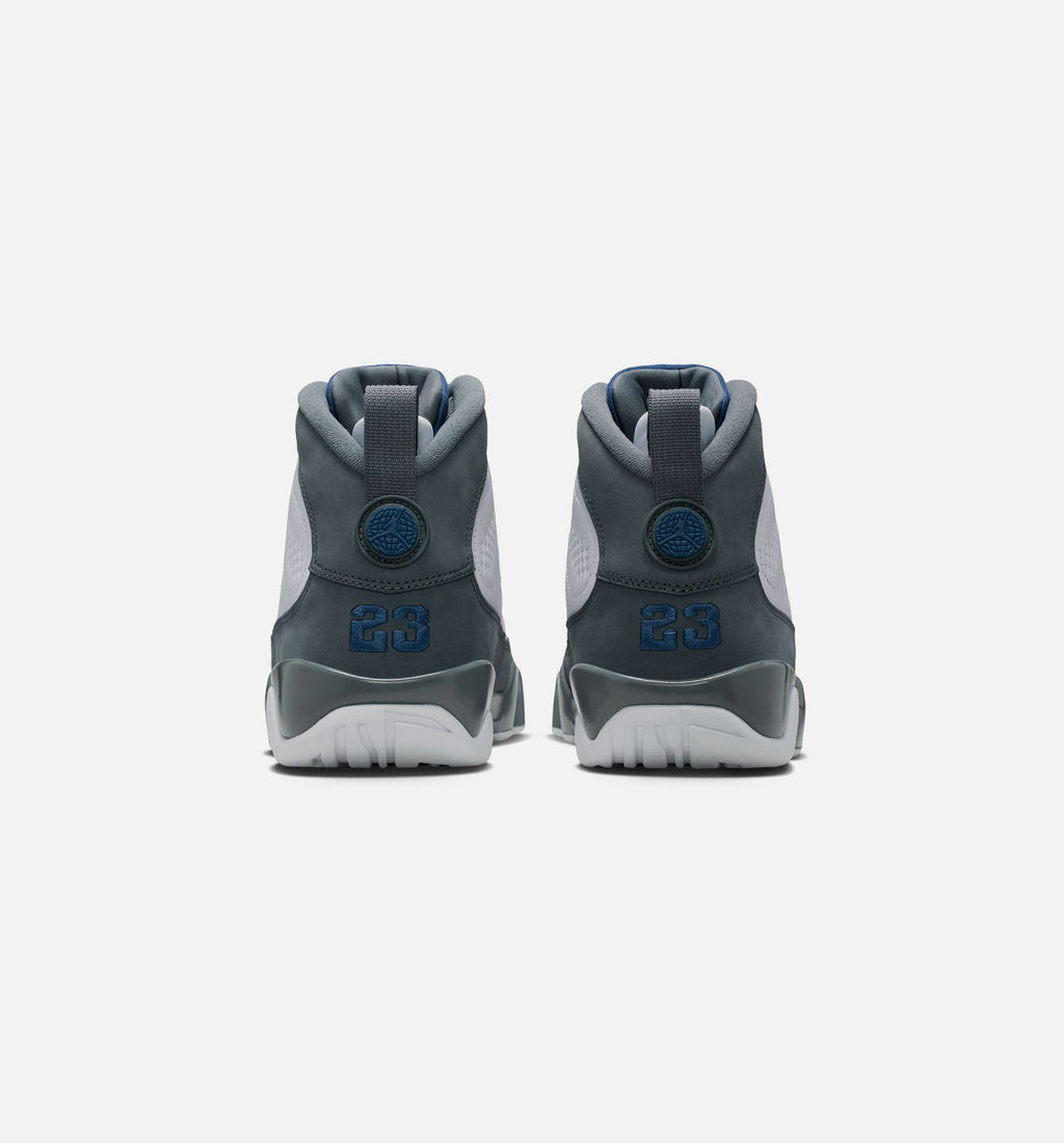 Air Jordan 9 Retro Flint Grey and French Blue Men's Lifestyle Shoe - White/French Blue/Flint Grey