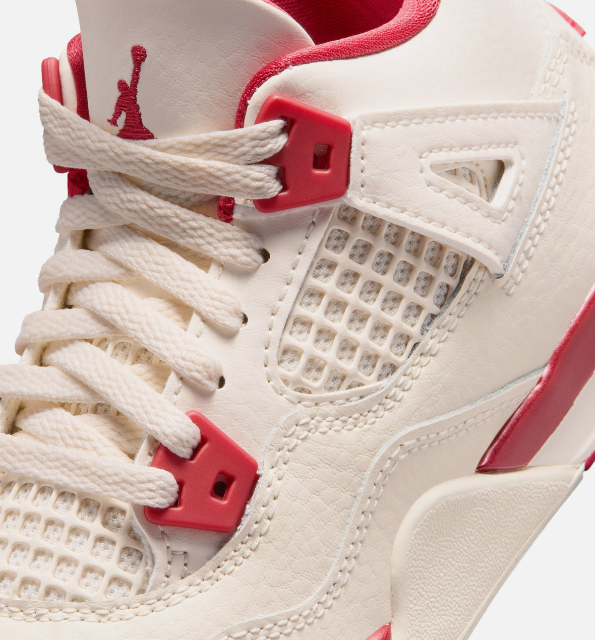 Air Jordan 4 Retro Valentine's Day Preschool Lifestyle Shoe - Pale Ivory/Sierra Red/Tough Red