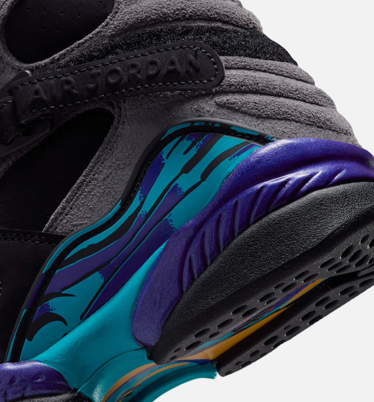 Air Jordan 8 Retro Aqua Grade School Lifestyle Shoe - Black/Multi-Color/Bright Concord/Multi-Color