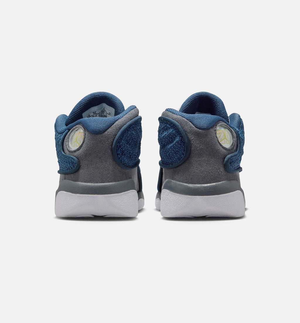 Air Jordan 13 Retro Navy and Flint Grey Infant & Toddler Lifestyle Shoe - Navy/University Blue/Flint Grey/White