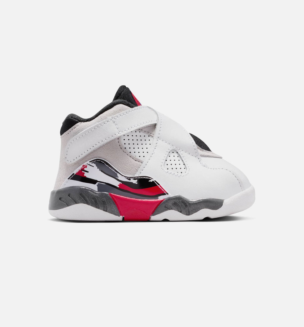 Air Jordan 8 Retro White and True Red Infant & Toddler Lifestyle Shoe - White/Black/True Red