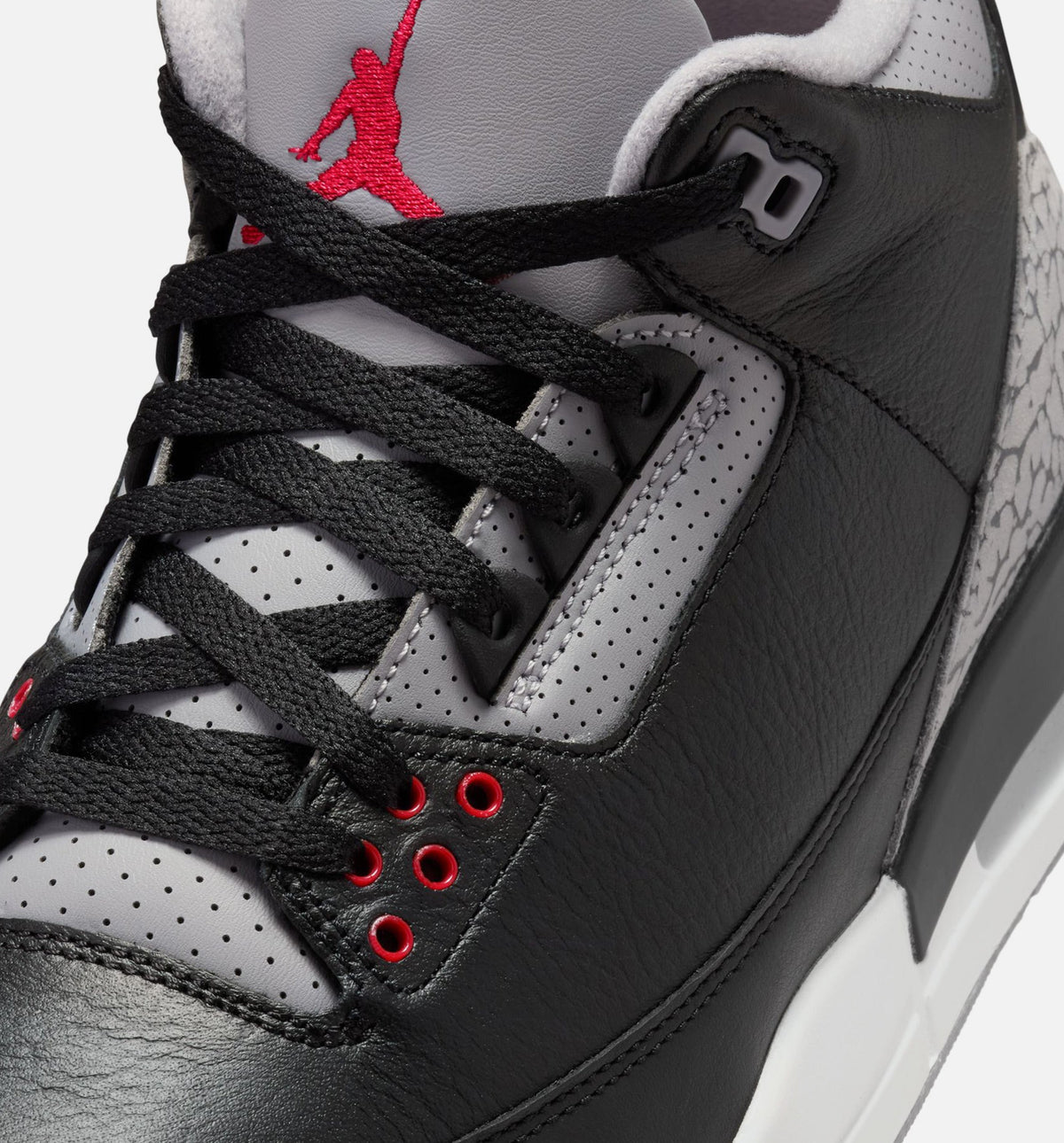Air Jordan 3 Retro Black Cement Men's Shoes - Black/Fire Red/Cement Grey/Summit White