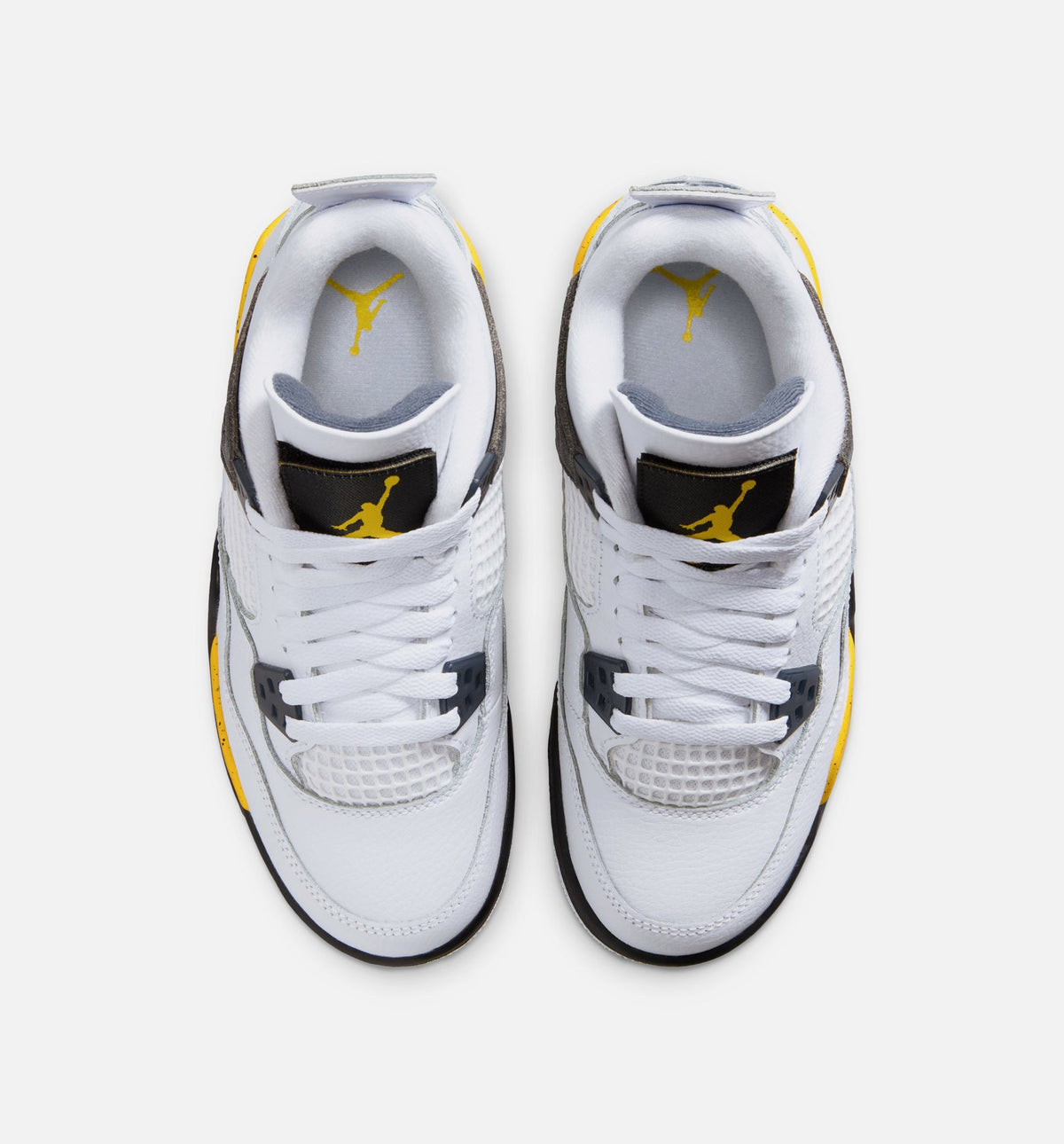 Air Jordan 4 Retro Rare Air Tour Yellow Grade School Lifestyle Shoe - White/Dark Blue Grey/Black/Tour Yellow