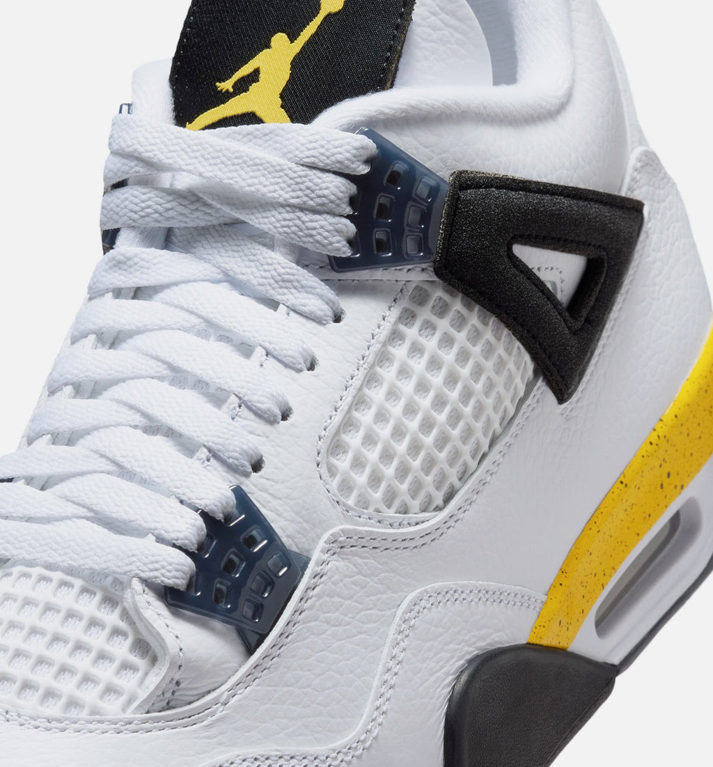 Air Jordan 4 Retro Rare Air Tour Yellow Men's Lifestyle Shoe - White/Dark Blue Grey/Black/Tour Yellow
