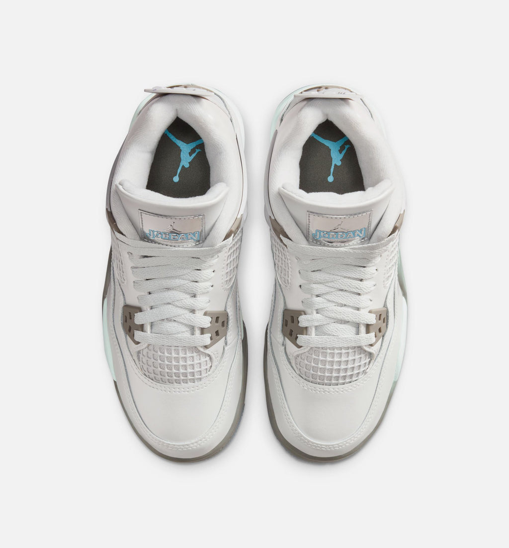 Air Jordan 4 Retro Blue Chill Grade School Shoe - Photon Dust/Blue Chill/Flat Pewter/White/Blue Tint