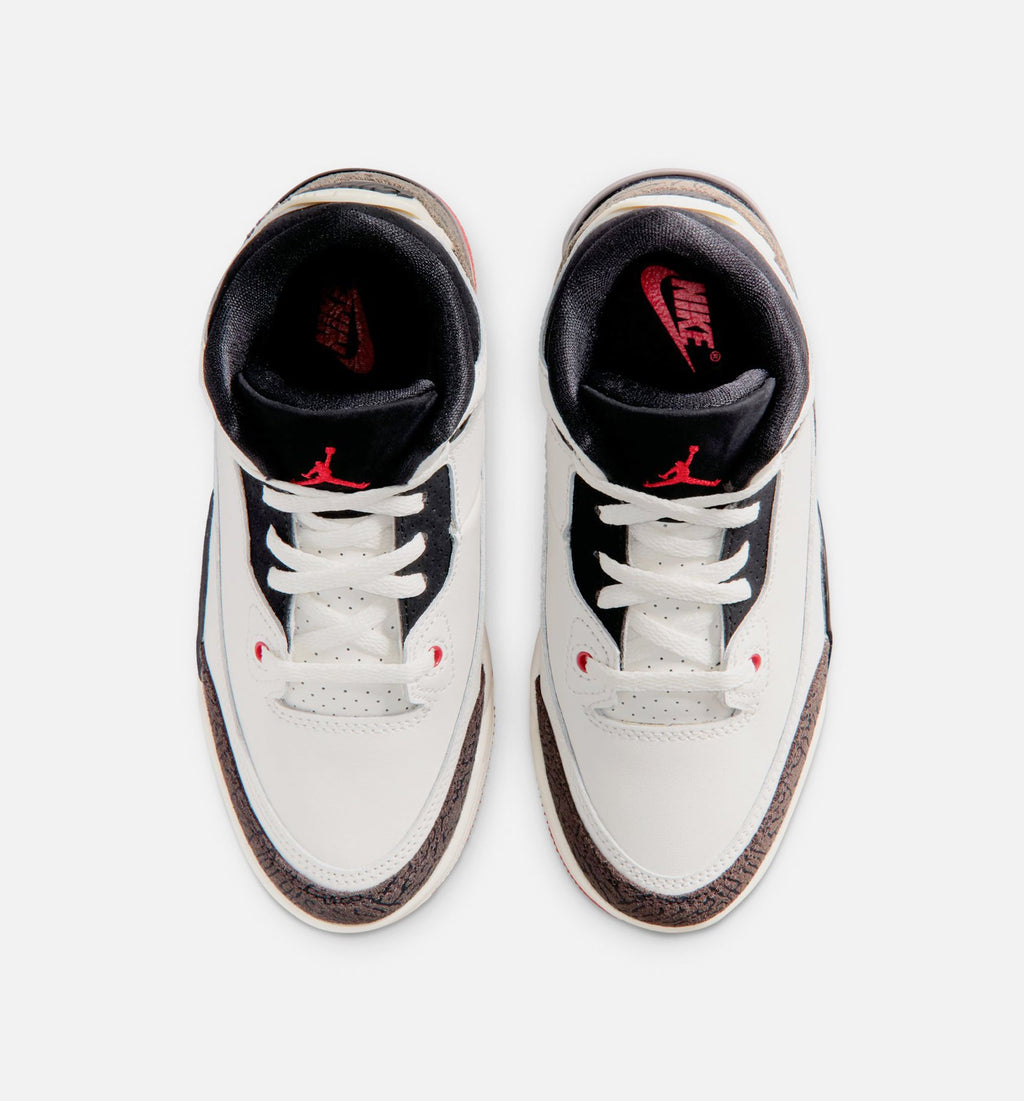 Air Jordan 3 Retro Sail and University Red Preschool Lifestyle Shoe - Sail/Black/University Red/Pale Ivory