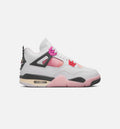 Air Jordan 4 Retro Comic Grade School Shoe - Off-White/Fire Pink/Anthracite