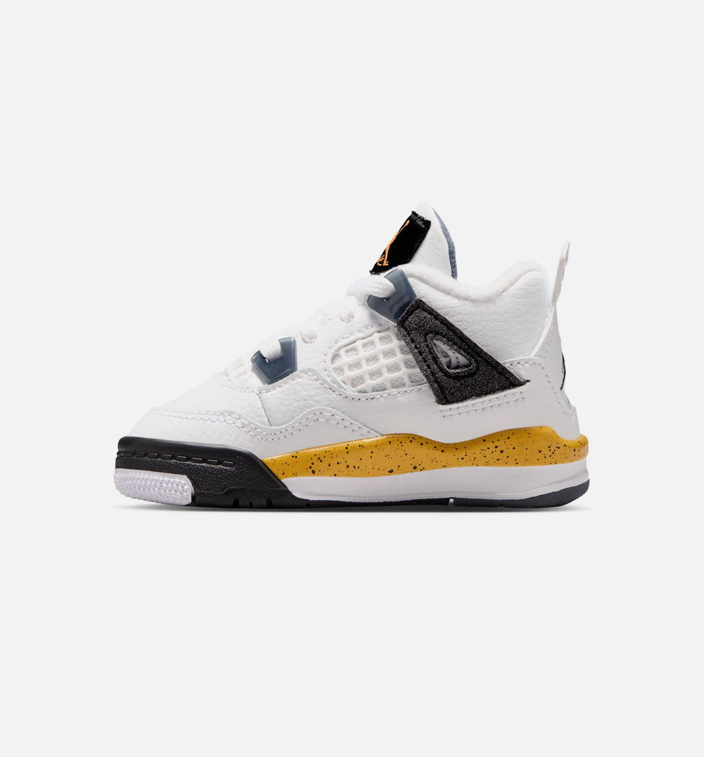 Air Jordan 4 Retro Rare Air Tour Yellow Infant & Toddler Lifestyle Shoe - White/Dark Blue Grey/Black/Tour Yellow