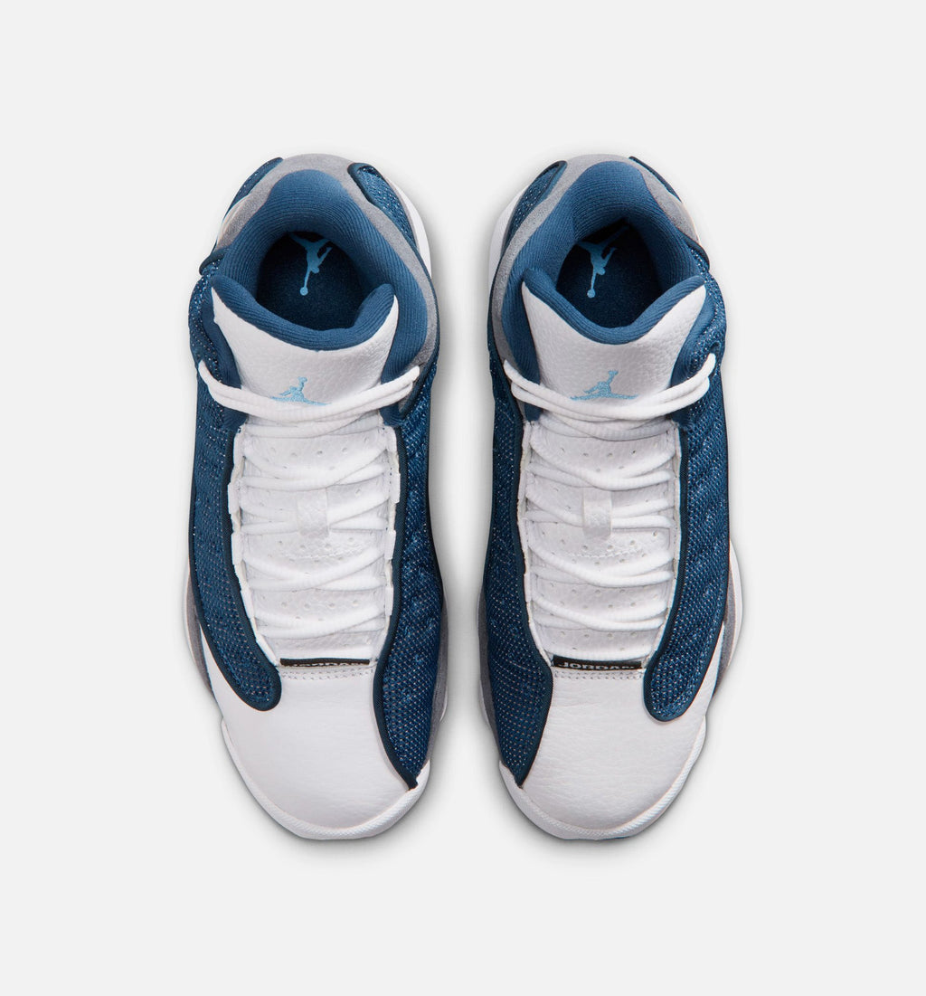Air Jordan 13 Retro Navy and Flint Grey Grade School Lifestyle Shoe - Navy/University Blue/Flint Grey/White
