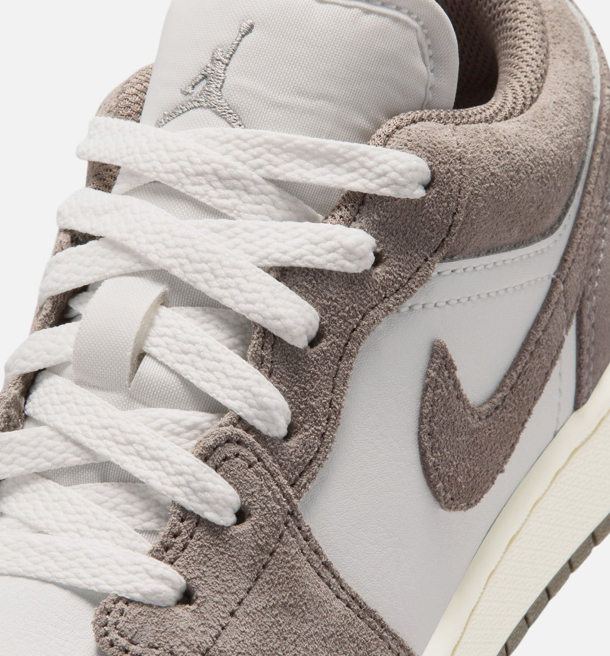 Air Jordan 1 Low Grade School Shoes - Olive Grey/Enigma Stone/Summit White