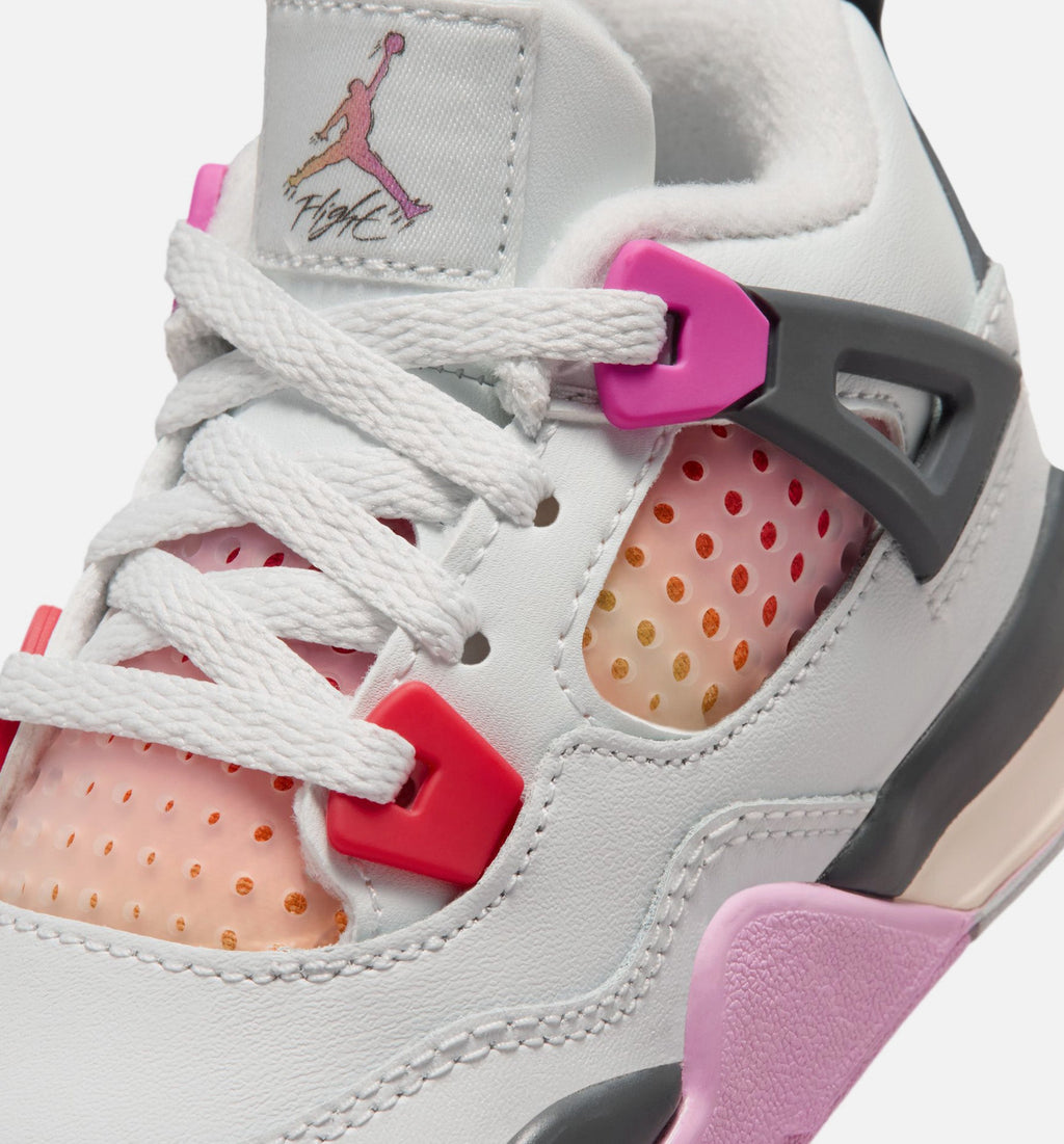 Air Jordan 4 Retro Comic Infant & Toddler Shoe - Off-White/Fire Pink/Anthracite