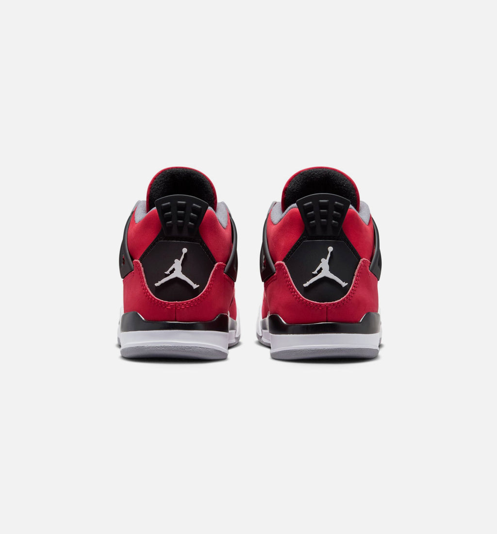 Air Jordan 4 Retro Toro Bravo Preschool Lifestyle Shoe - Fire Red/White/Black/Cement Grey