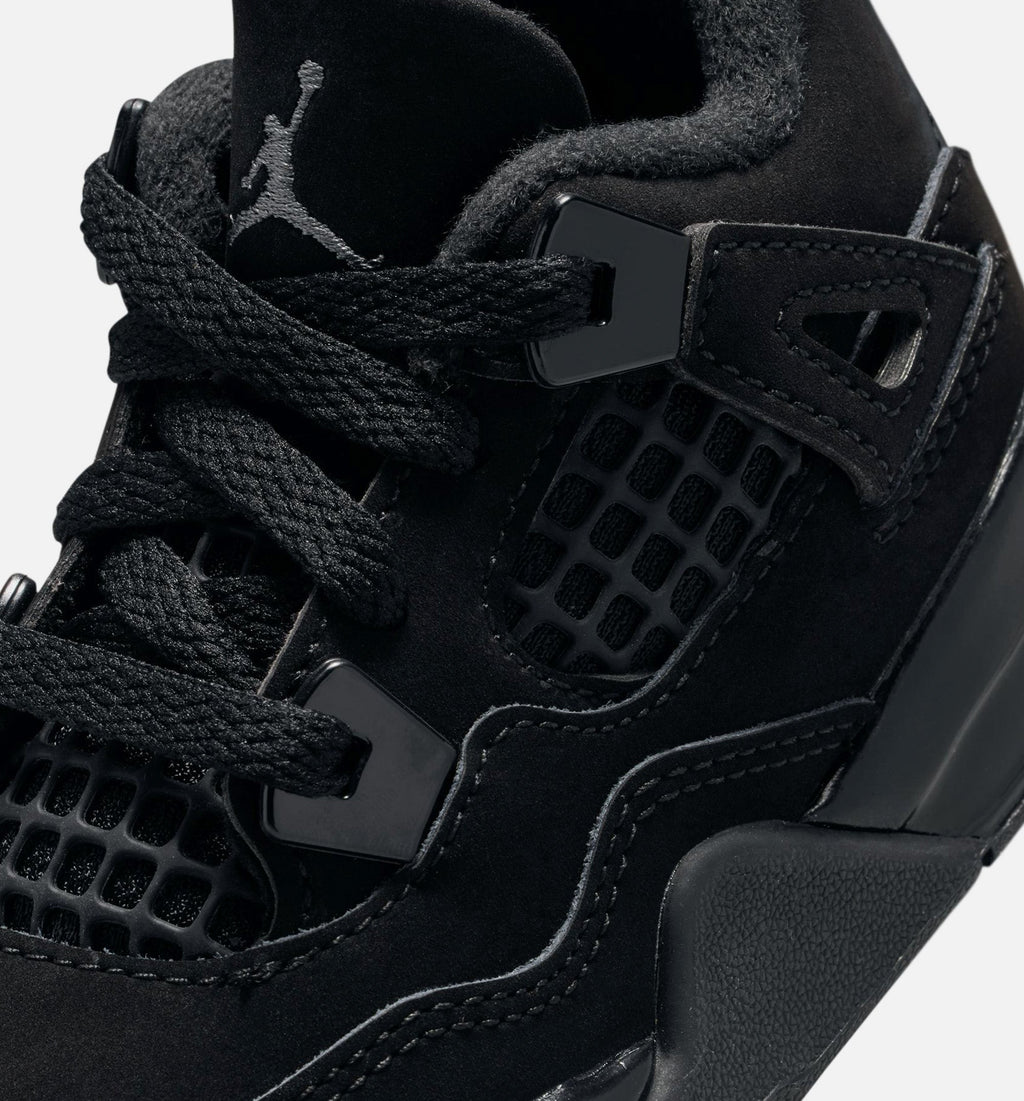 Air Jordan 4 Retro Black Cat Infant & Toddler Shoe - Black/Black/Light Graphite