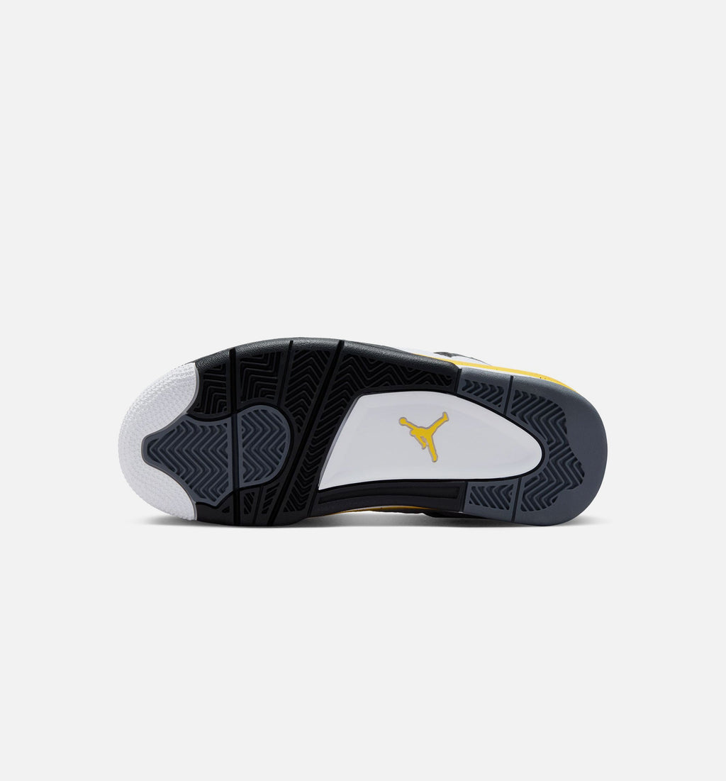 Air Jordan 4 Retro Rare Air Tour Yellow Grade School Lifestyle Shoe - White/Dark Blue Grey/Black/Tour Yellow