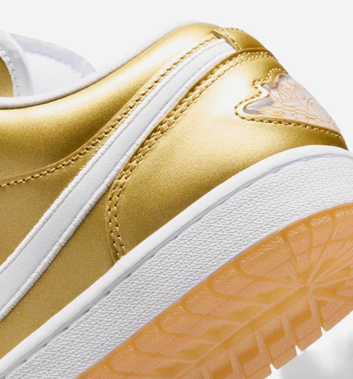 Air Jordan 1 Low Women's Lifestyle Shoe - Gold/White/Gum Yellow