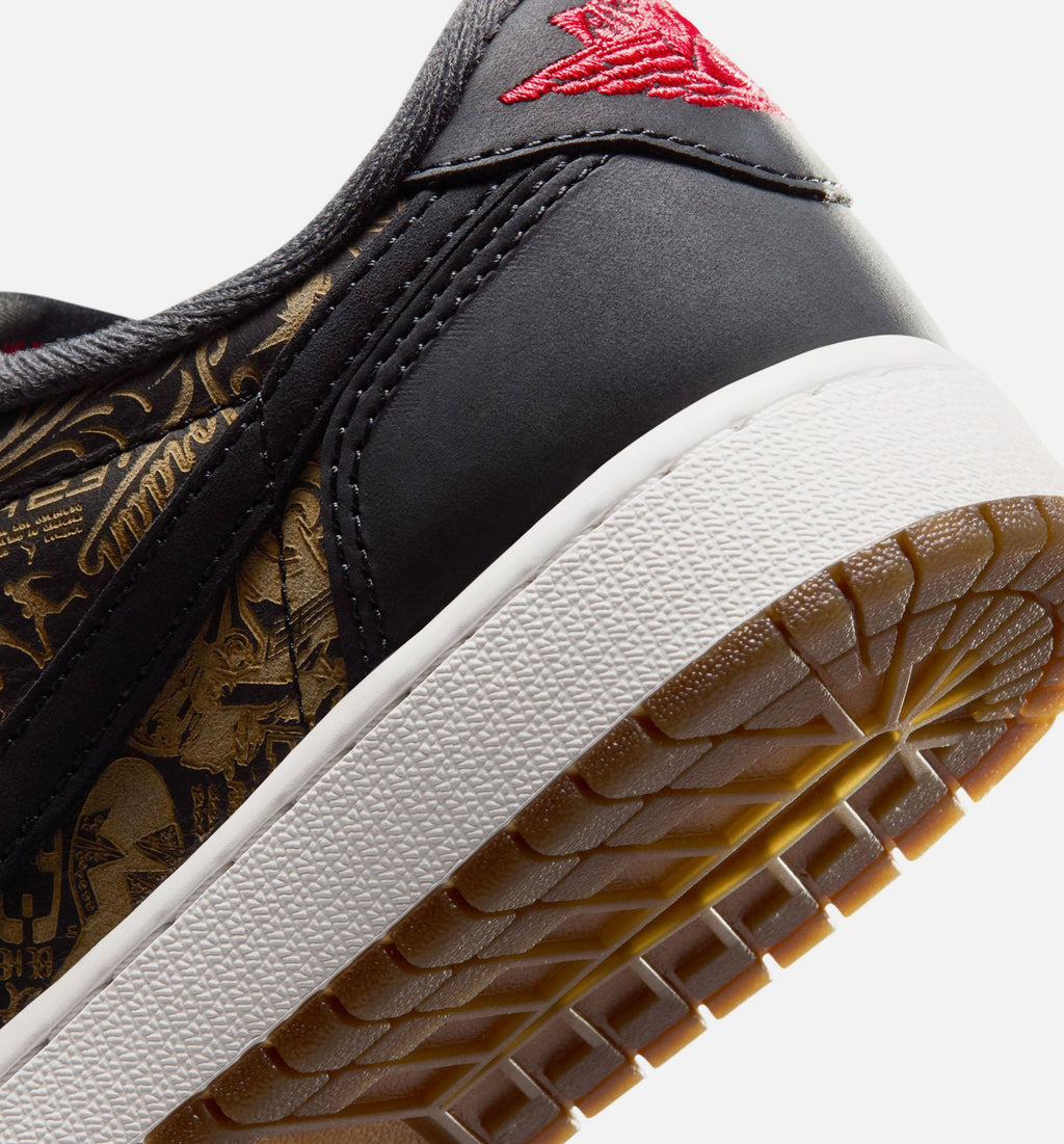 Air Jordan 1 Retro Low OG Laser Grade School Shoes - Black/Varsity Red/Summit White
