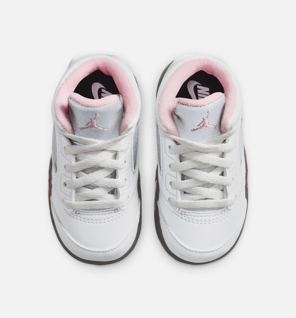 Air Jordan 5 Retro Medium Soft Pink Infant & Toddler Lifestyle Shoe - White/Black/Medium Soft Pink
