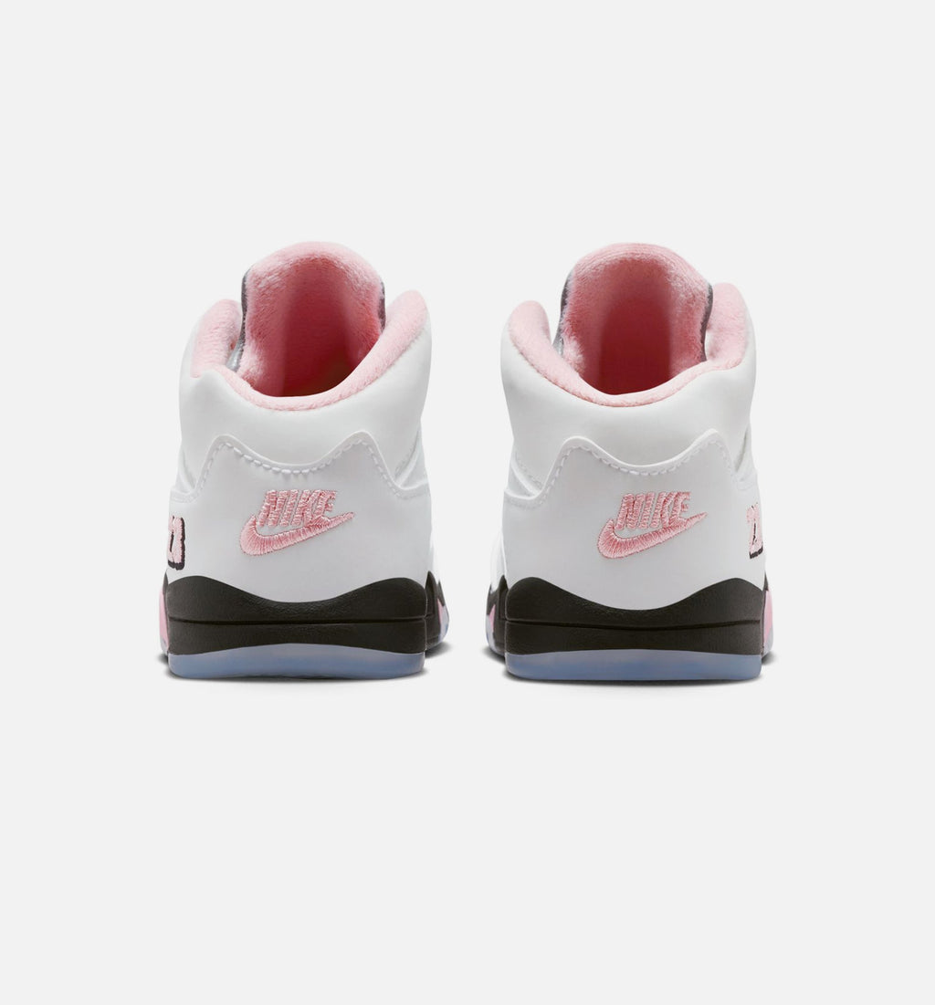 Air Jordan 5 Retro Medium Soft Pink Infant & Toddler Lifestyle Shoe - White/Black/Medium Soft Pink