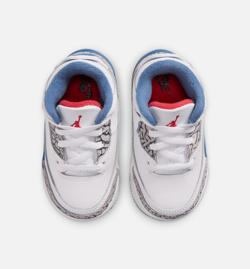 Air Jordan 3 Retro OG True Blue Infant & Toddler Shoe - White/Fire Red/True Blue