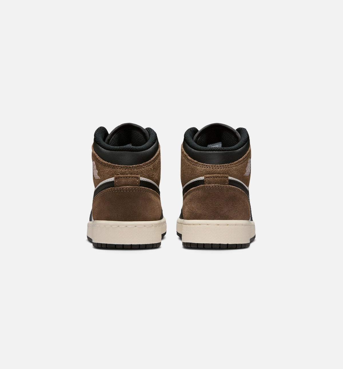 Air Jordan 1 Mid Grade School Shoes - Black/Phantom/Palomino/University Red