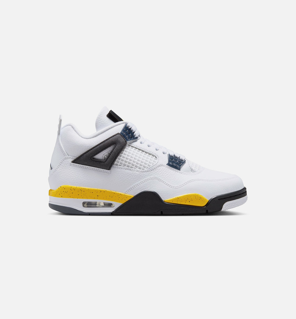 Air Jordan 4 Retro Rare Air Tour Yellow Men's Lifestyle Shoe - White/Dark Blue Grey/Black/Tour Yellow