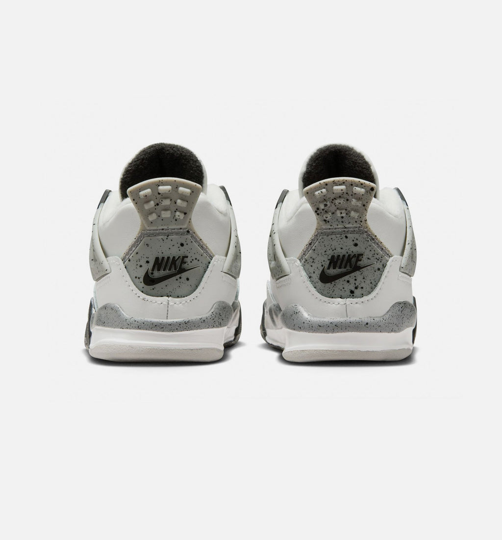 Air Jordan 4 Retro White Cement Infant & Toddler Lifestyle Shoe - Summit White/Fire Red/Cement Grey/Black