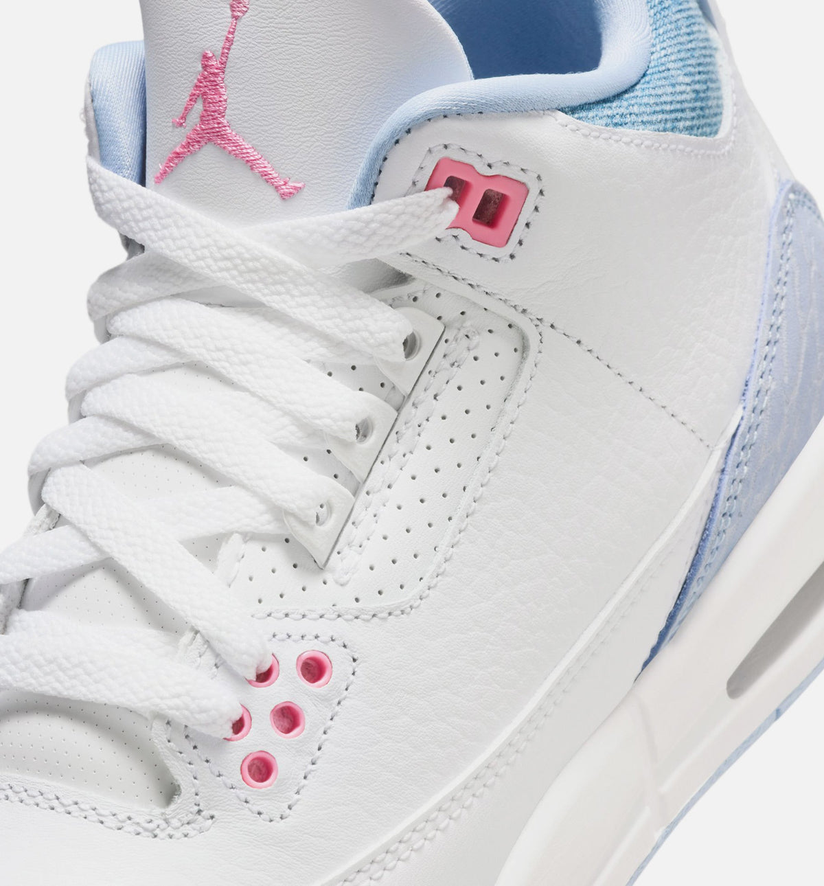 Air Jordan 3 Retro Cobalt Bliss Grade School Shoes - White/Cobalt Bliss/Football Grey/Pink Glow