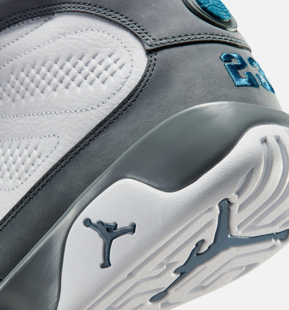 Air Jordan 9 Retro Flint Grey and French Blue Men's Lifestyle Shoe - White/French Blue/Flint Grey