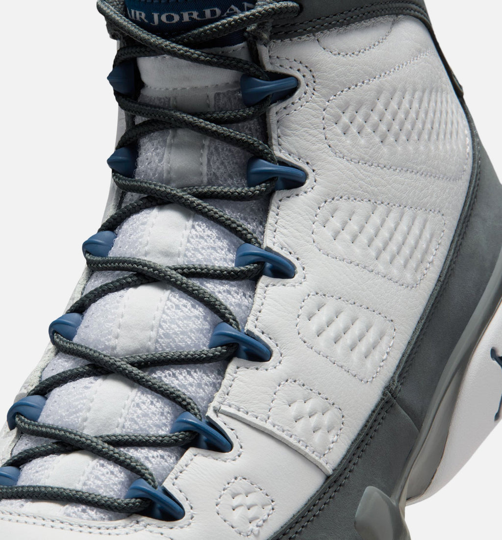 Air Jordan 9 Retro Flint Grey and French Blue Men's Lifestyle Shoe - White/French Blue/Flint Grey