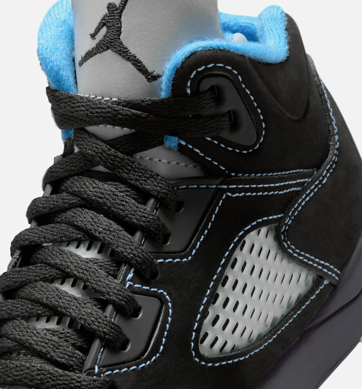Air Jordan 5 Retro Black Carolina Preschool Lifestyle Shoe - Black/University Blue/White