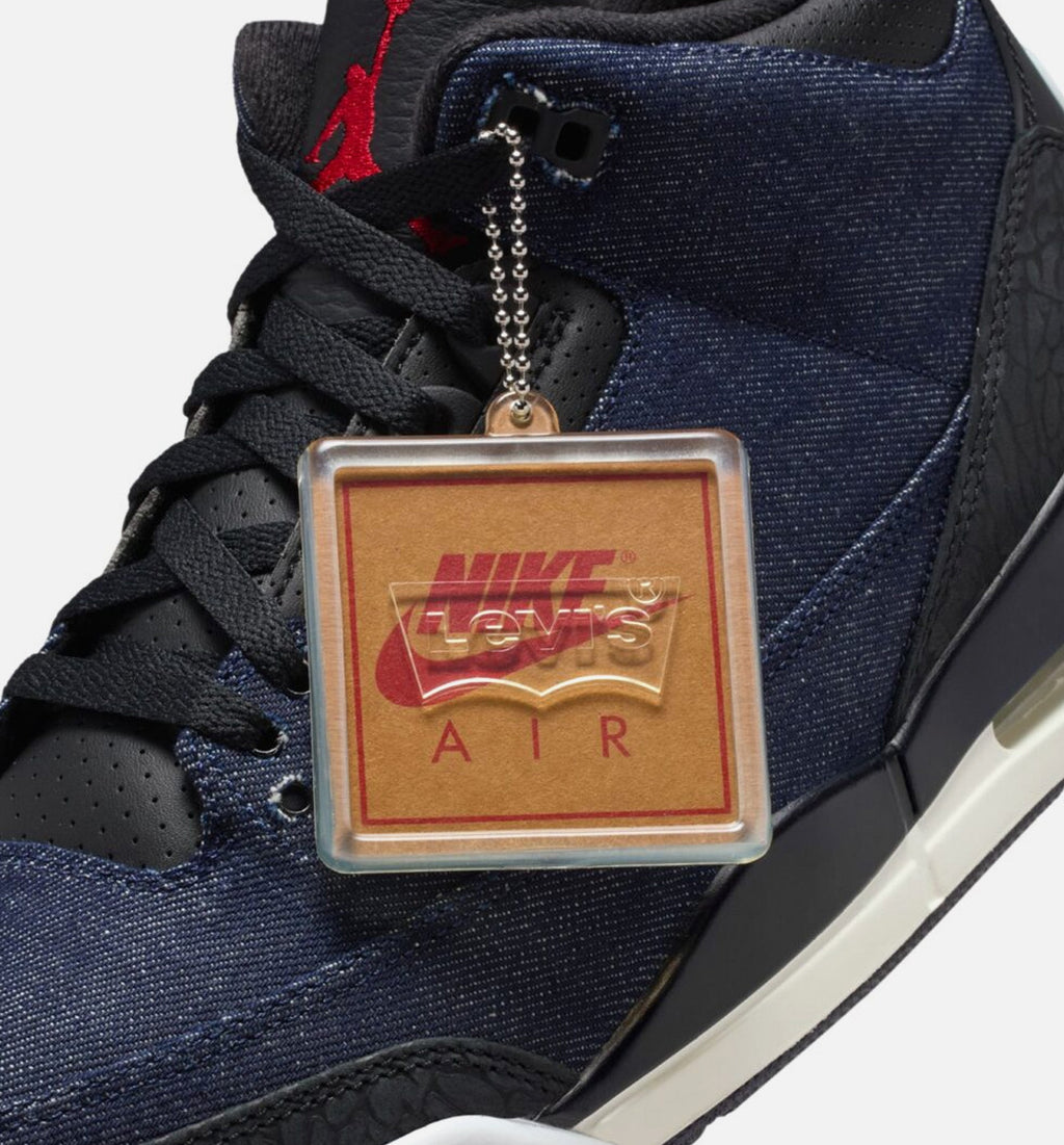 Air Jordan 3 x Levi's Indigo and Gym Red Men's Lifestyle Shoe - Denim/Black/Sail