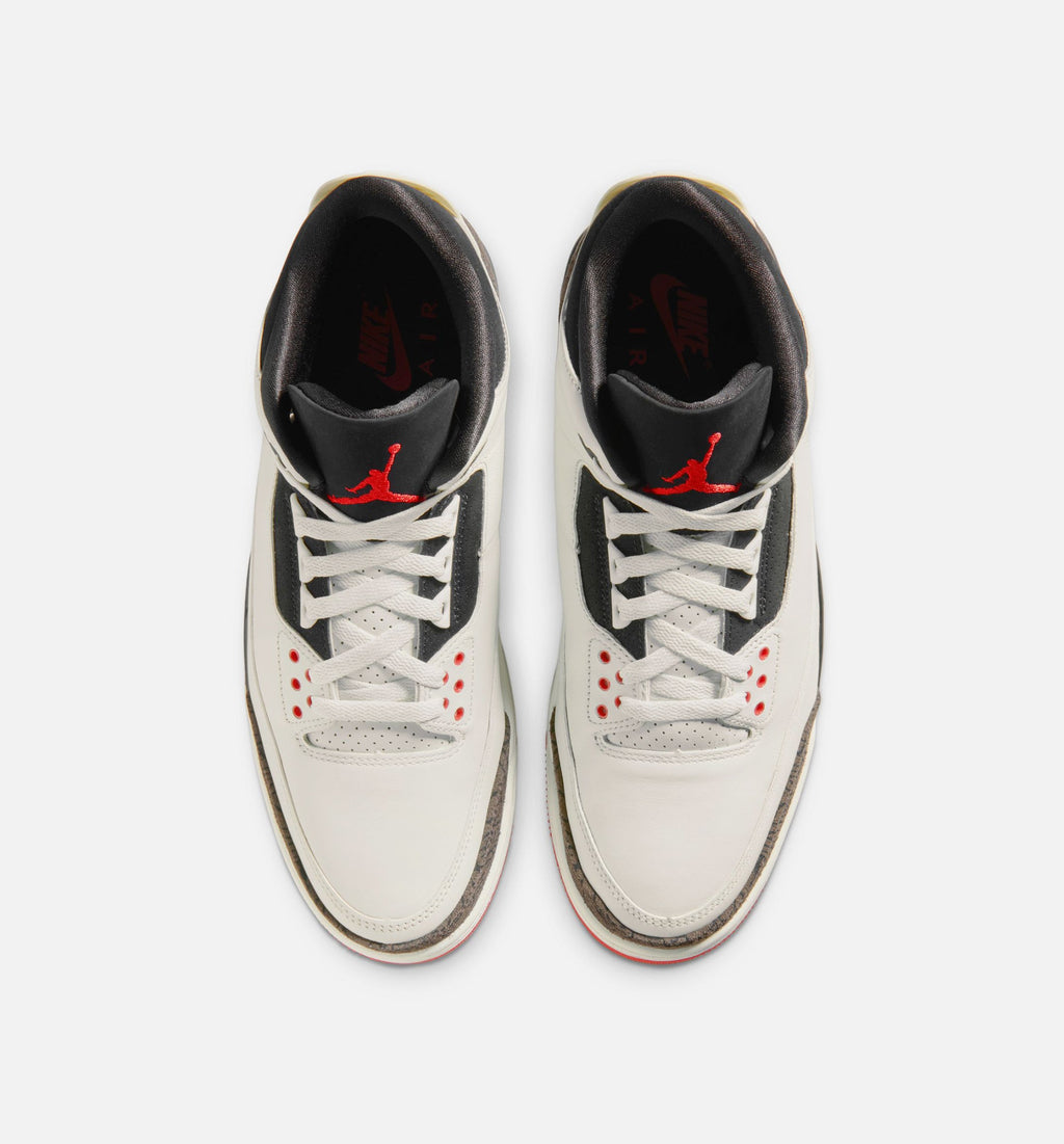 Air Jordan 3 Retro Sail & University Red Men's Shoe - Sail/Black/University Red/Pale Ivory