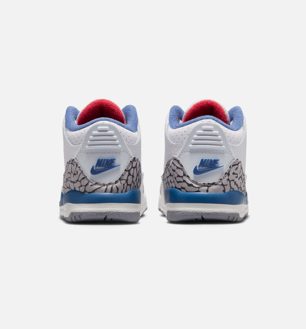 Air Jordan 3 Retro OG True Blue Infant & Toddler Shoe - White/Fire Red/True Blue